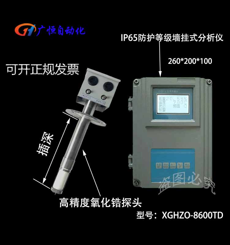 XGHZO-8600系列氧化锆氧量分析仪 高精度氧量变送器 直插式氧探头